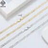Rinntin Sterling 3.3mm Diamond-Cut Figaro Chain For Men Women Fashion Sier Necklace Jewelry SC34