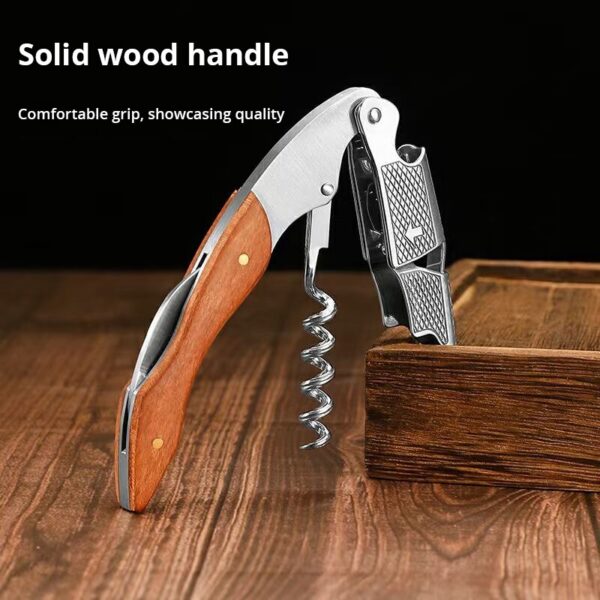 86234fa3d4deabec 1pc Stainless Steel Wood Handle Professional Wine Opener Portable Screw Corkscrew Multifunction Beer Cap Bottle