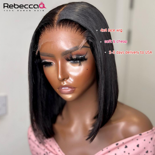 862648e5b54e9708 Bone Straight Front Wigs For Women Short Bob 13x4 HD Lace Frontal Glueless Wig Human Hair 180%