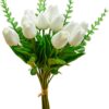 Mandy's 20pcs Yellow Artificial Tulip Silk Fake Flowers 13.5" for Mother's Day Easter Valentine’s Day Gifts in Bulk Home Kitchen Wedding Decorations
