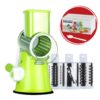 Rotary Cheese Grater Shredder Chopper Round Tumbling Box Mandoline Slicer Nut Gr