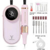 YOKEFELLOW 40000RPM Rechargeable Nail Drill Machine With HD Display Upgrade Electric Nail File With Cutter Nail Art Salon Tools