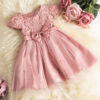 1-5Y Baby Girls Dress for Wedding Party Pink Birthday Princess Dresses Kids Bridesmaids Elegant Gown Cute Girl Bow Vestidos