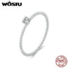 865677b764c1bd9d WOSTU Simple Round Moissanite Beads Ring Women Sterling Sier Diamond Cut Stackable Rings Girl Party Engagement Band Gift