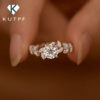1carat Leaf Moissanite Diamond Engagement Rings for Women Sterling Sier Plated White Gold Wedding Band Promise Ring