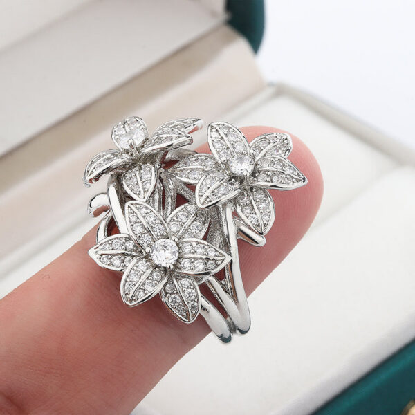 866b6df92dbf08ae 2024 New High Pear Shaped Branch Zircon Stamp for Women's Fashion Flower Diamond Big Ring Party Birthday Gift
