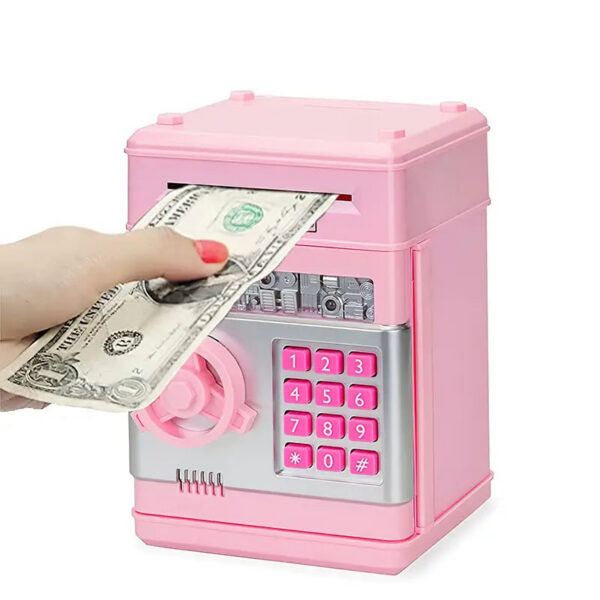 86723060856f76fc Electronic Piggy Automatic Mini Safe Coins Cash Saving Money Box Password Counter Code Key Lock Coin Bank ATM Child Gift