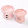 867572523e6264c4 FOREYY Raised Cat Food and Water Bowl Set, Whisker Friendly Elevated Ceramic Cats Feeder Bowls with Anti Slip Ring, Anti-Vomiting Shallow High Porcelain Pet Kitten Dish, Dishwasher Safe(White)