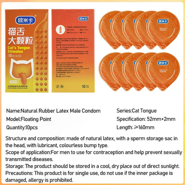 Hyaluronic Acid Condoms Cat Tongue Large Pellet Stimulate Penis Sleeves Ultra Thin Natural Rubber Latex Safer Sex Products
