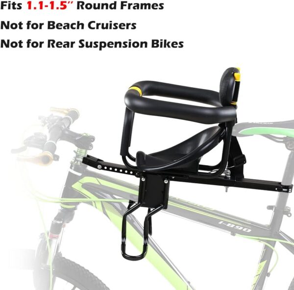 867da55e18d83b91 LIXADA Bike Baby Seat Kids Child Safety Carrier Front Seat Saddle Cushion with Back Rest Foot Pedals