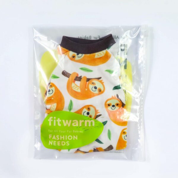 Cute Sloth Dog Pajamas, Dog Clothes for Small Dogs Boy Girl, Lightweight Velvet Pet Jumpsuit, Cat Onesie, White, Yellow, XXL