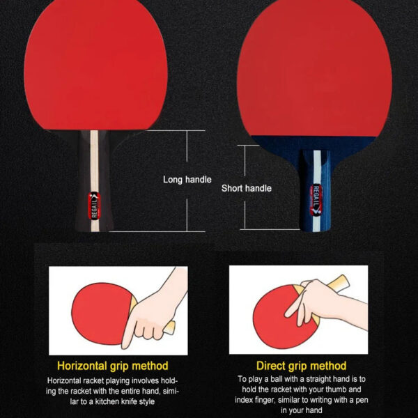 Table tennis paddle professional training 2 bat 3 ball table tennis racket set package 2 players for beginners training competit