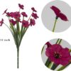 21 Bundles Artificial Outdoor UV Resistant Flowers No Fade Fake Outside Flowers Plastic Greenery Faux Shrubs Garden Porch Window Box Home Decoration(Purple)