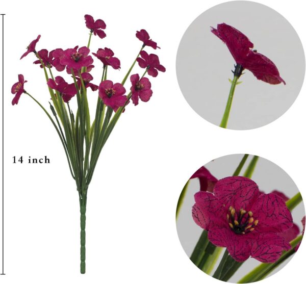 21 Bundles Artificial Outdoor UV Resistant Flowers No Fade Fake Outside Flowers Plastic Greenery Faux Shrubs Garden Porch Window Box Home Decoration(Purple)