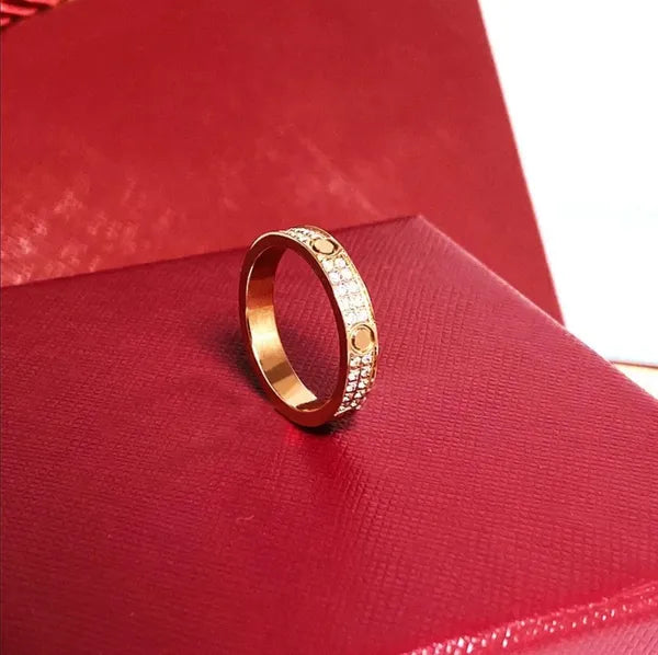 rings Starry ring nail designer womens Titanium steel rose gold sier plated with full diamond for Man wedding Engagement gift 4 5 6mm designers jewelry