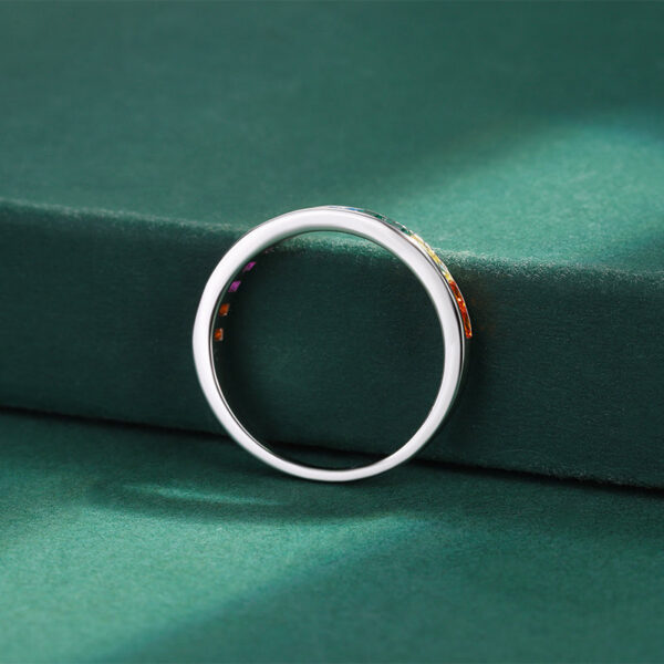 Stylish Rainbow Collection Square Full Of Diamond Couple Rings For Women Genuine Original Sterling S Sier Valentine Jewelry