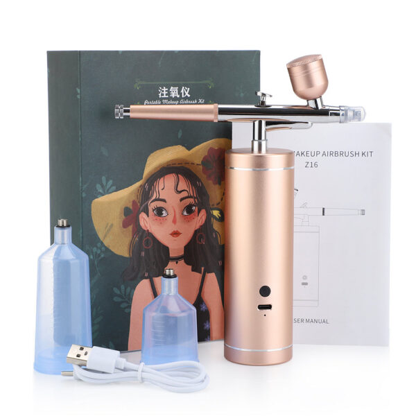 86b774b867a2dfd5 0.3mm Water Oxygen Facial hine Airbrush Mini Air Compressor Gun for Painting Tattoo Makeup Spray Face Steam Beauty Apparatus
