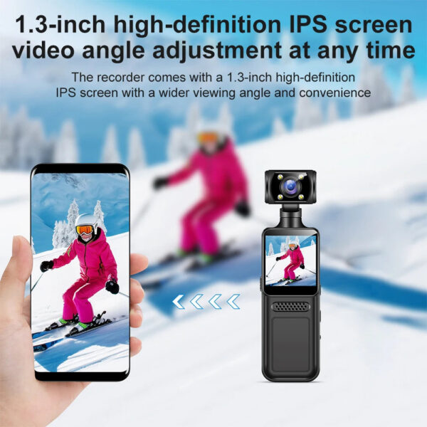 86dd0c6f13936172 Portable 4K Ultra HD Action Mini Camera 180Rotatable Vlog WiFi Lens Sports Camera Infrared Night Vision Sports DV Bicycle Driver