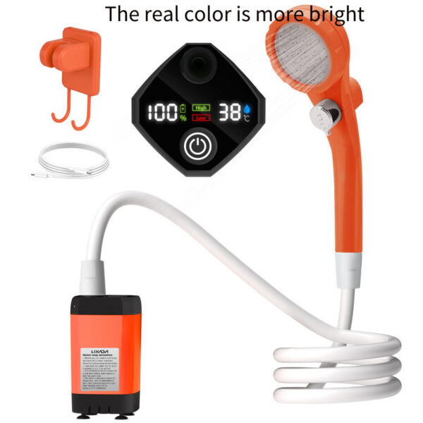 86de207569d4947c Camping Pump RV Outdoor Camp w/Full Screen Intelligent Digital Display Adjustable 6000mAh Shower Kit