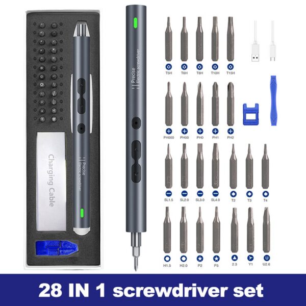 28/68/120 In 1 Electric Screwdriver Set Professional Large Capacity With LED Light Power Screw Driver Precision Repair Tools