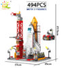 86f0ce1c55d3e441 HUIQIBAO Space Aviation Manned Rocket Building Blocks With Astronaut Figure City Aerospace Model Bricks Children Toys for Kids