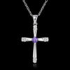 sterling Sier crystals cross Pendant diamond Necklace For Women fashion party wedding accessories Jewelry gifts
