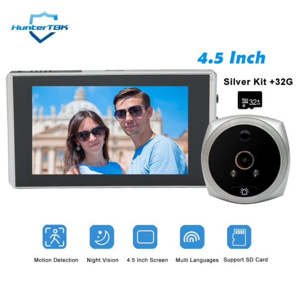 870a8dcd387a6f66 4.5 Inch 1080P Digital Door Viewer Smart Home Peephole Doorbell Camera PIR Motion Detection Night Vision Video Doorbell
