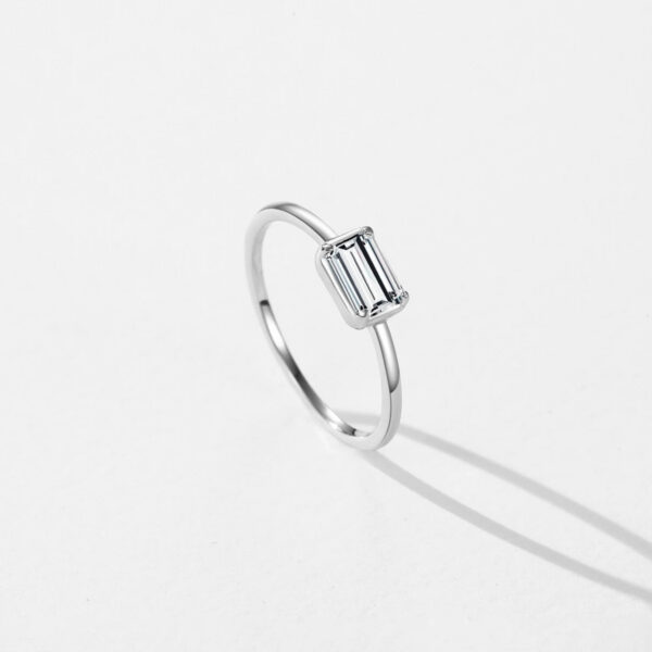 8712eb3e22174e91 MODIAN 925 Sterling Silver Emerald Cut Rectangle CZ Ring Exquisite Simple Anniversary Gifts For Women Fine Wedding Jewelry