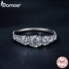Bamoer D Color VVS1 EX Moissanite Delicate Lab Diamond Ring Sterling Sier for Women Engagement Wedding Jewelry