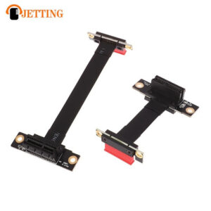 874295e3346d14c6 PCIE X1 Dual 90 Degree Right Angle Extension Cable PCI Express 1x Riser Card Ribbon Extender