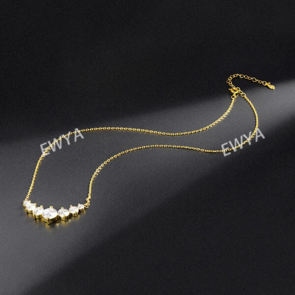 EWYA Sparkling 1.7/2.8/5cttw Full Moissanite Pendant Necklace for Women S Sier Plated Gold Pass Diamond Test Necklaces
