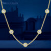 874b595bfd7ce284 5mm 5 Stones Bubble Moissanite Necklace Certified Original Gold Plated Sier Diamond Choker Chain for Women Jewelry GRA