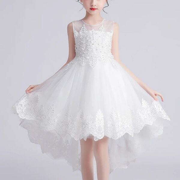 Kids Dress For 4-12 Girls Costumes Wedding Party Tailing Evening Elegant Princess Sleeveless Children’s Dresses