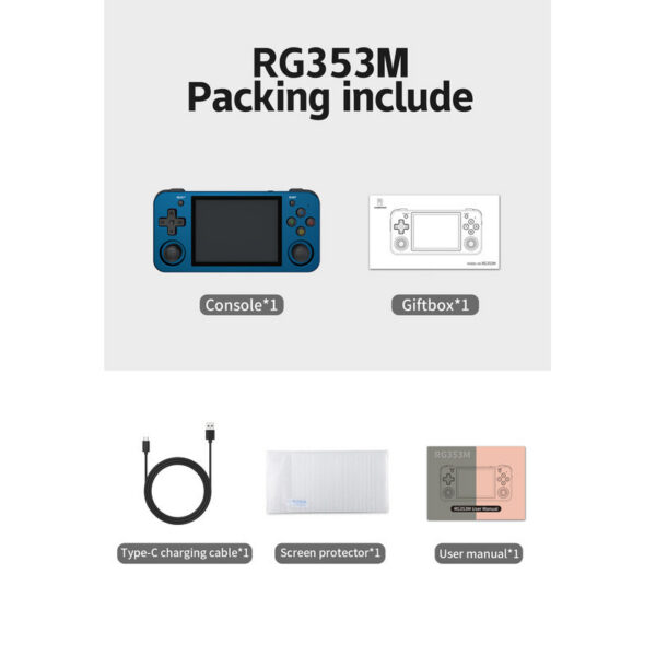 ANBERNIC RG353M Metal 3.5 Inch IPS Touch Screen Game Player 640*480 Built-in Hall Joystick Android 11 64 Bit ux System Gifts