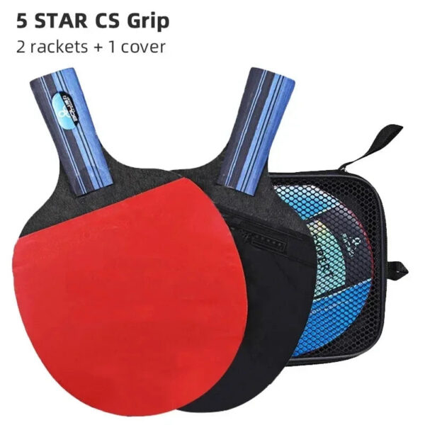 876d3dc40fd3a635 5/6 Star Table Tennis Racket 2PCS Professional Ping Pong Racket Set Pimples-in Rubber Hight Quality Blade Bat Paddle with Bag