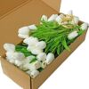 Mandy's 20pcs Red Artificial Tulip Silk Fake Flowers 13.5" for Mother's Day Easter Valentine’s Day Gifts in Bulk Home Kitchen Wedding Decorations