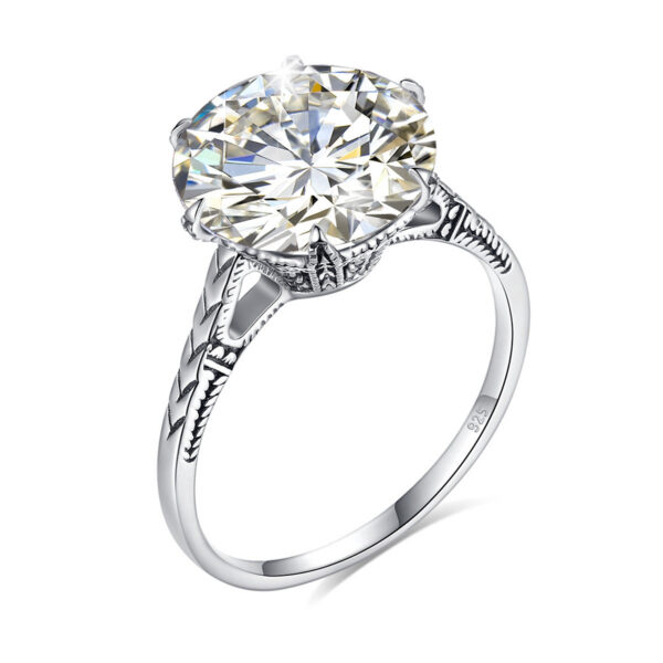 Szjinao Massive Certified 12mm 6ct Round Cut Moissanite Ring For Women Sier Wedding Diamond Test Pass Women's Jewelry Sale