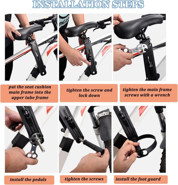 Front-Mounted Bicycle Seat, Child Bicycle Frame, Outdoor Parent-Child Frame Seat for 2-5 Year Old Kids