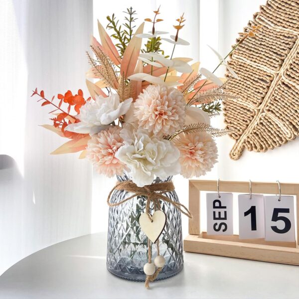 Faux Flowers in Vase,Artificial Flowers in Vase,Table Centerpieces for Dining Room,Flower Centerpieces for Tables,Fake Flowers with Vase,Kitchen Table Decor,Coffee Table Decor