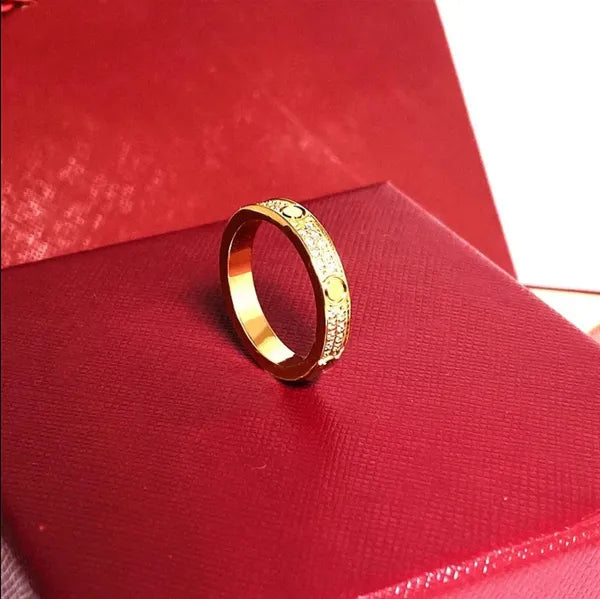 rings Starry ring nail designer womens Titanium steel rose gold sier plated with full diamond for Man wedding Engagement gift 4 5 6mm designers jewelry