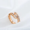 Classic Brand Designer S Designers Ring Sier Plated for Women Open Snake Pattern Easy to Deform Lady Bone Rings Full Diamond Top Level Gift Casual Fashion Party