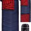 REDCAMP Cotton Flannel Sleeping Bags for Camping, 3-Season Warm and Comfortable Adult Sleeping Bag, Envelope with 2/3/4lbs Filling