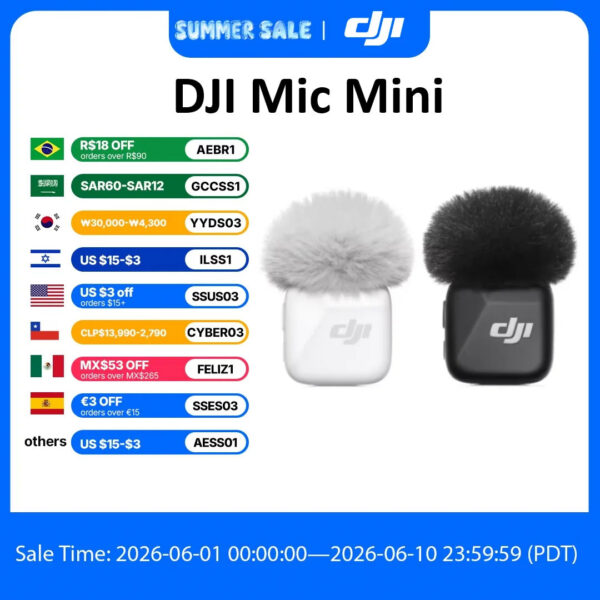 87d04e77e09345b3 DJI Mic Mini Wireless Microphone 48-Hour Operation w/ Case Two-Level Active Noise Cancelling