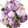 87d4435e06d07e32 Duovlo Springs Flowers Artificial Silk Peony Bouquets Wedding Home Decoration,Pack of 1 (Spring Red)
