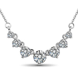 87d8b96aa7479876 Szjinao Total is 2.8ct 7 Stone Moissanite Necklace For Women Solid Sterling Sier With Certificate Jewelry Best Gift