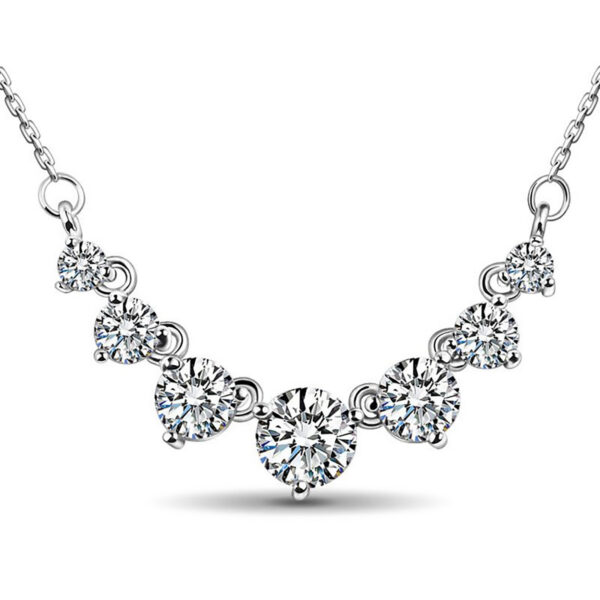 87d8b96aa7479876 Szjinao Total is 2.8ct 7 Stone Moissanite Necklace For Women Solid Sterling Sier With Certificate Jewelry Best Gift