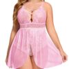 Avidlove Plus Size Babydoll Womens Snap Crotch Lingerie V Neck Lace Nighty Sleepwear L-5XL