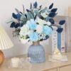 87e18e320bd587b9 CEWOR Artificial Flowers with Vase Faux Flowers in Vase Fake Flowers Bouquet for Table Centerpiece Decorations Home Kitchen Decor