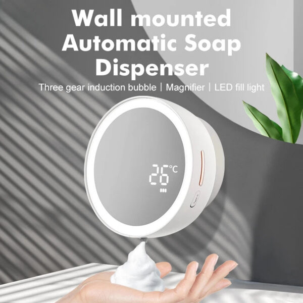 87e2bb7f713828ad Xiaomi New Smart Beauty Mirror Foam Soap Dispenser Wall Mounted Infrared Induction Automatic Hand Sanitizer hine USB Charging
