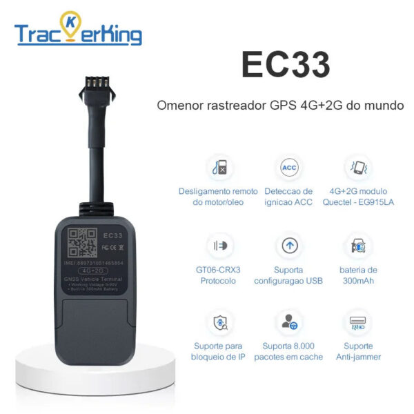 87eb38dea151b805 2pcs EC33 4G+2G GPS tracker with 300mAh battery TrackerKing The smallest tracker Relay GPS Rastreador GPS J16 Acc Alarm